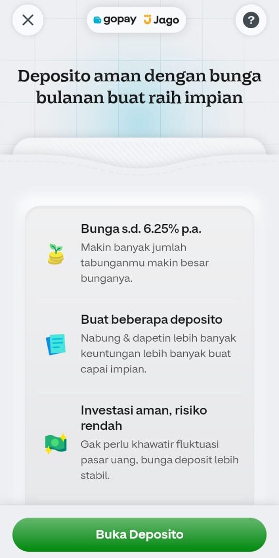 cara buka gopay deposito by jago